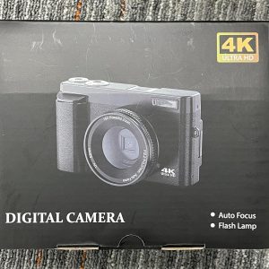 UHD Autofocus 48MP 180° Flip Screen 16X Zoom Compact Point Shoot Vlogging Camera for YouTube with 2 Batteries, 32GB Card (Black)