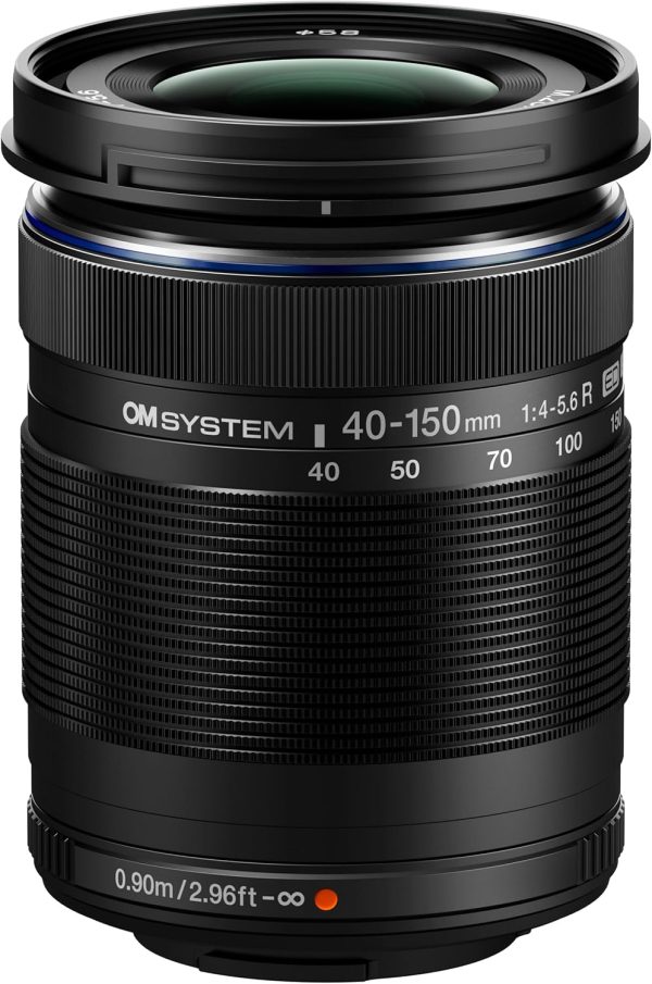 OM System M.Zuiko Digital ED 40-150mm F4.0-5.6 R Lens with High-Speed Imager AF and 30 to 8.2-Degree Angle of View (Black)